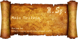 Maic Szilvia névjegykártya